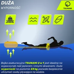 Bojka asekuracyjna do pływania dmuchana TSUNAMI żółta