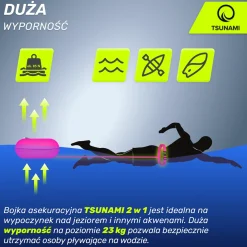 Bojka asekuracyjna do pływania dmuchana TSUNAMI różowa