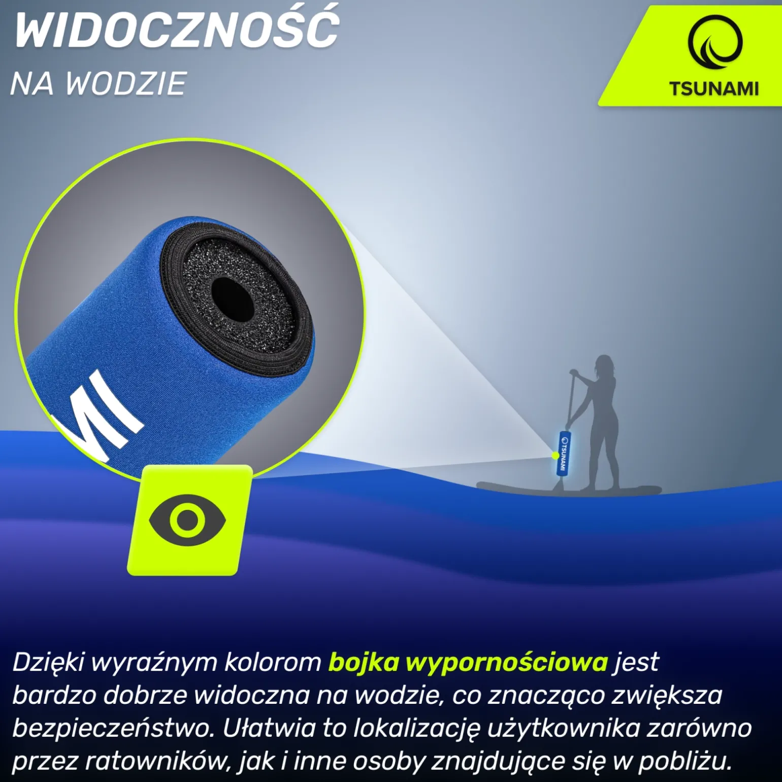 Bojka wypornościowa pływak do wiosła SUP PRO niebieski