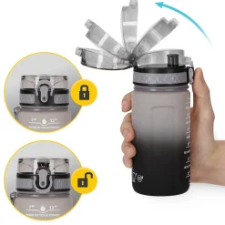 Butelka motywacyjna na wodę 0,5 L szara