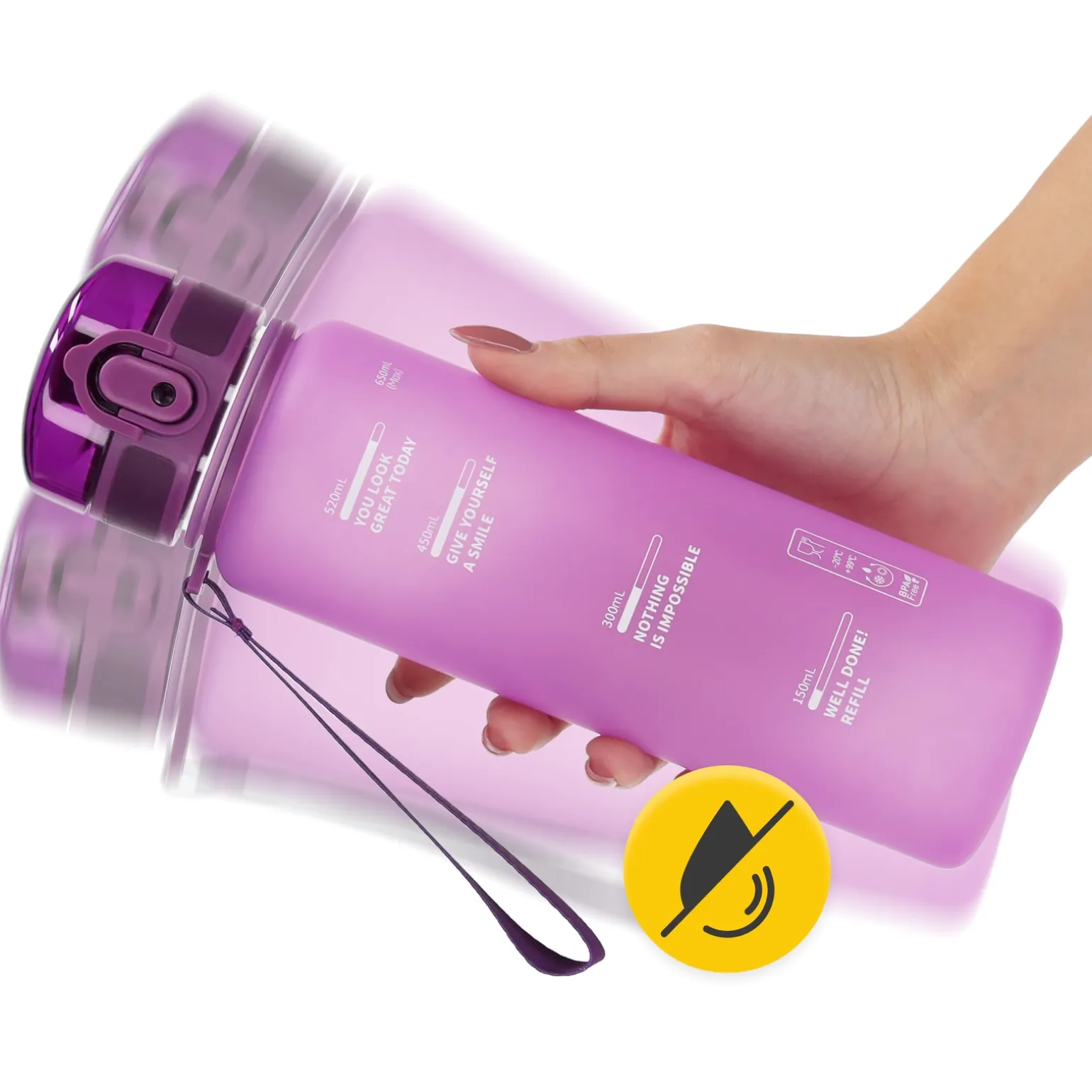 Butelka sportowa na wodę 650 ml różowa