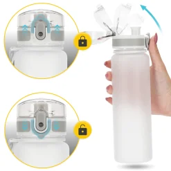 Butelka sportowa na wodę 650 ml szara
