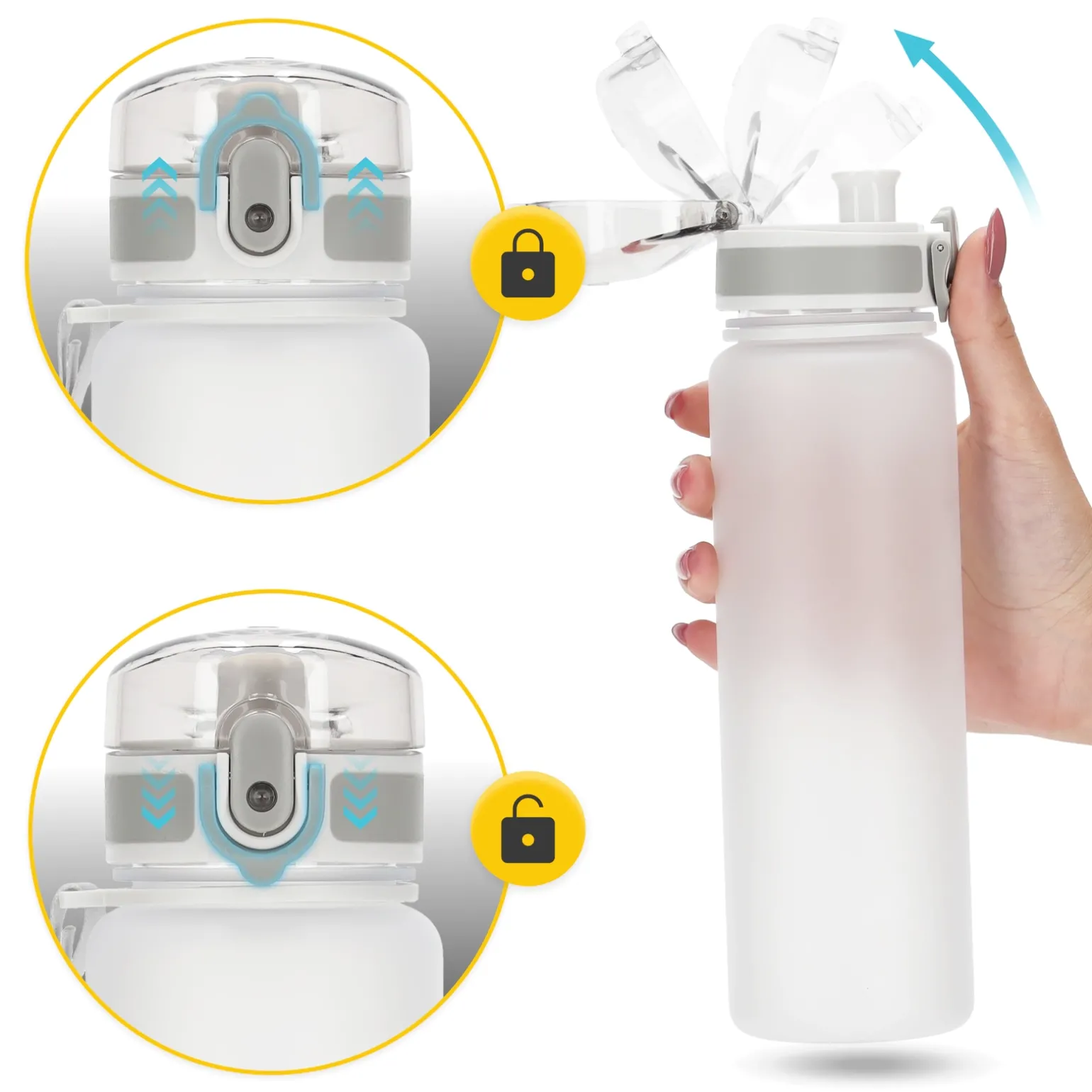 Butelka sportowa na wodę 650 ml szara
