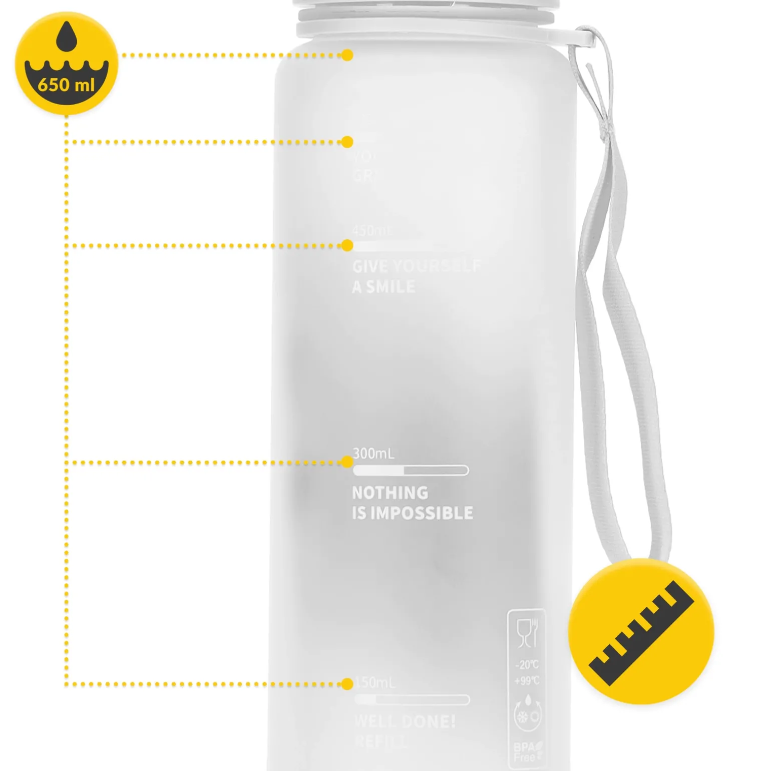 Butelka sportowa na wodę 650 ml szara