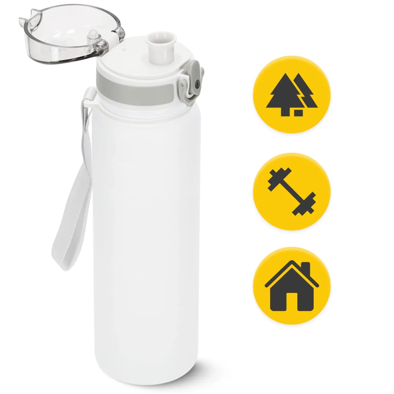 Butelka sportowa na wodę 650 ml szara