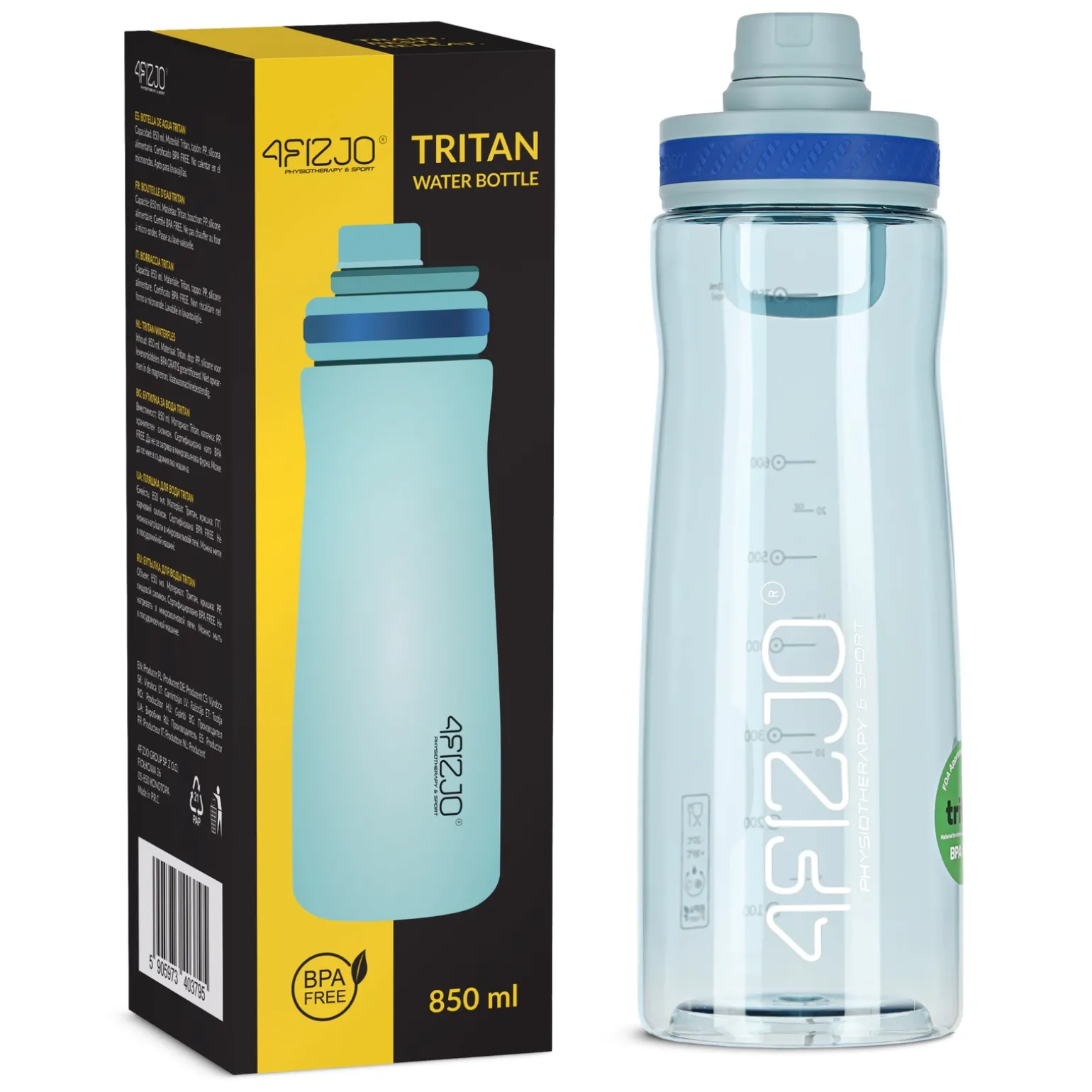 Butelka sportowa na wodę 850 ml niebieska