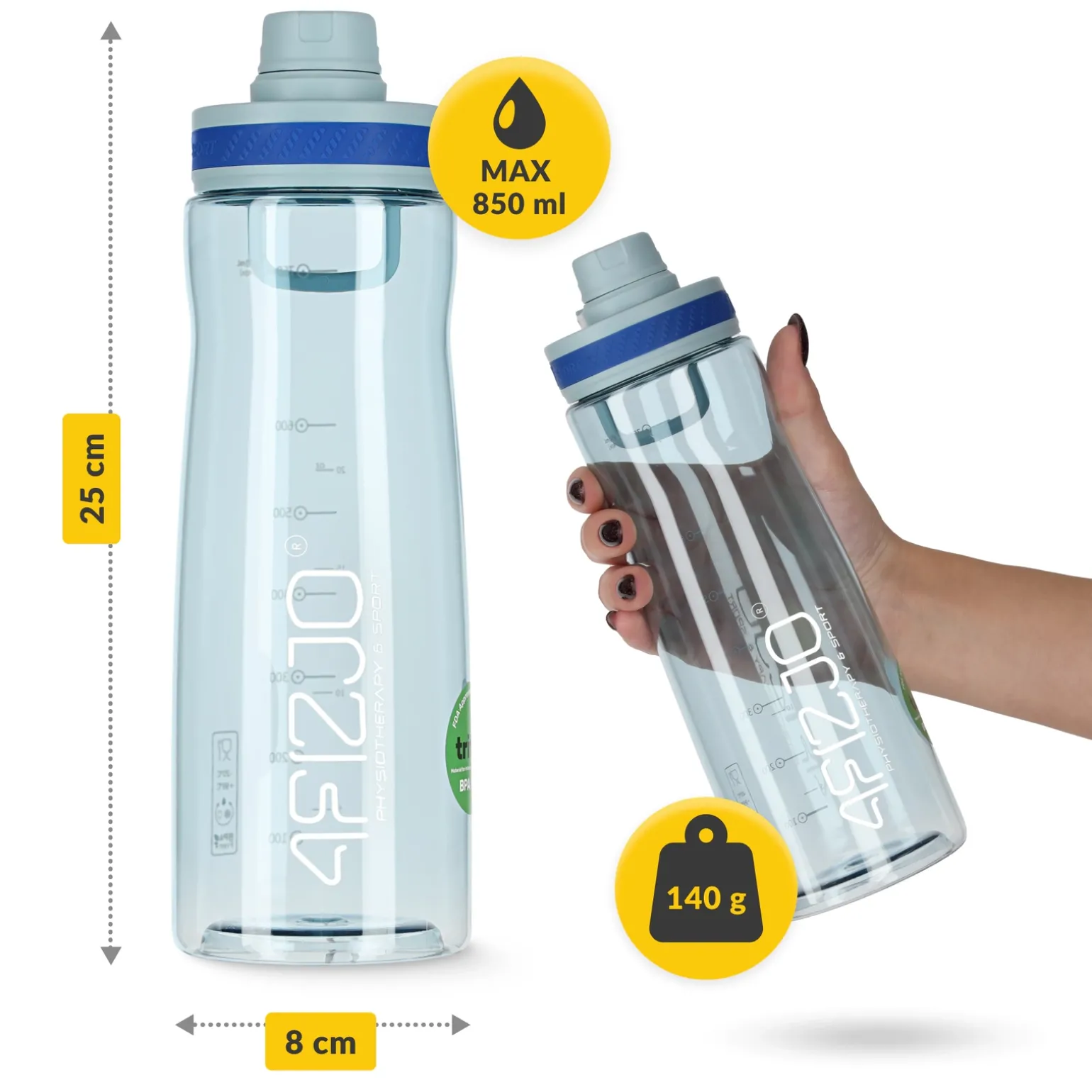 Butelka sportowa na wodę 850 ml niebieska