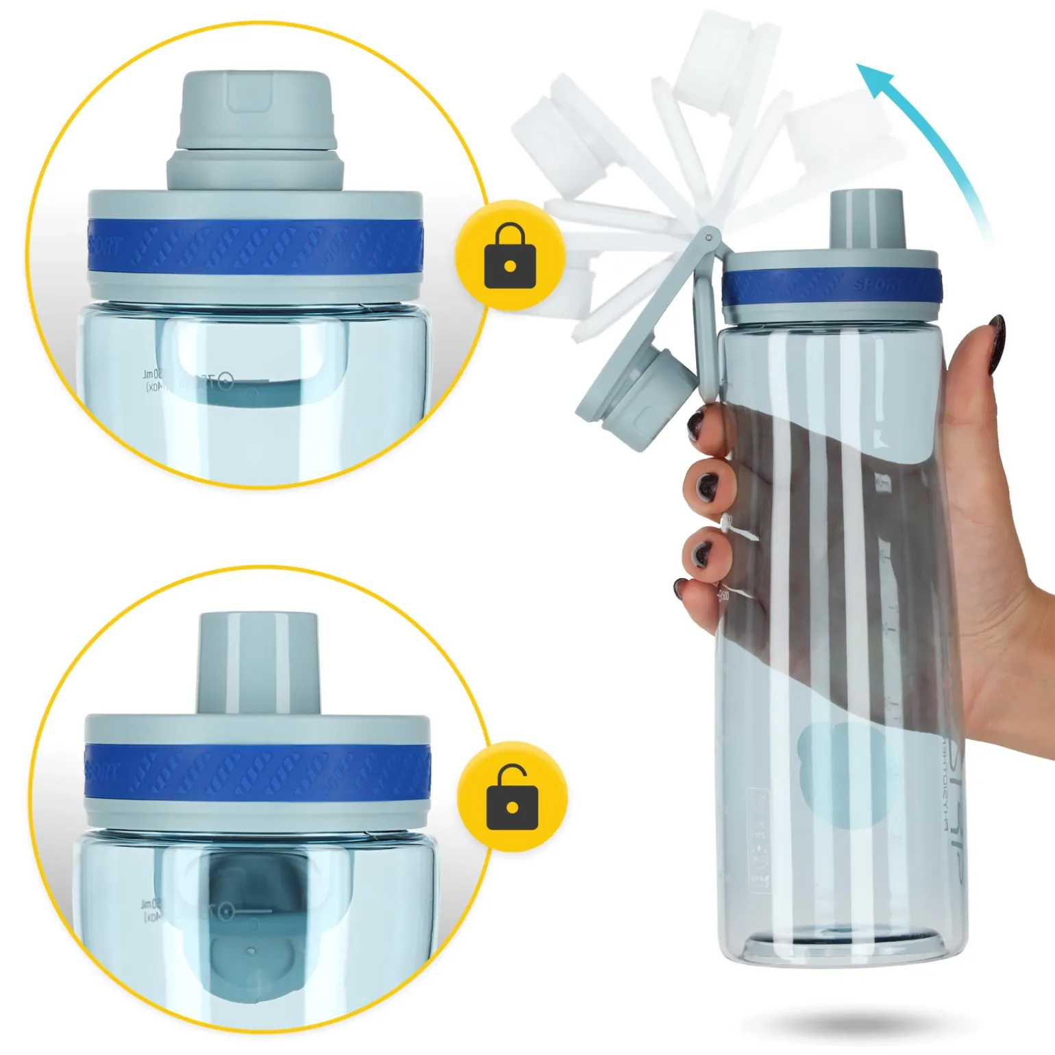 Butelka sportowa na wodę 850 ml niebieska