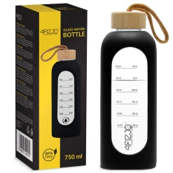 Butelka szklana na wodę 750 ml czarna