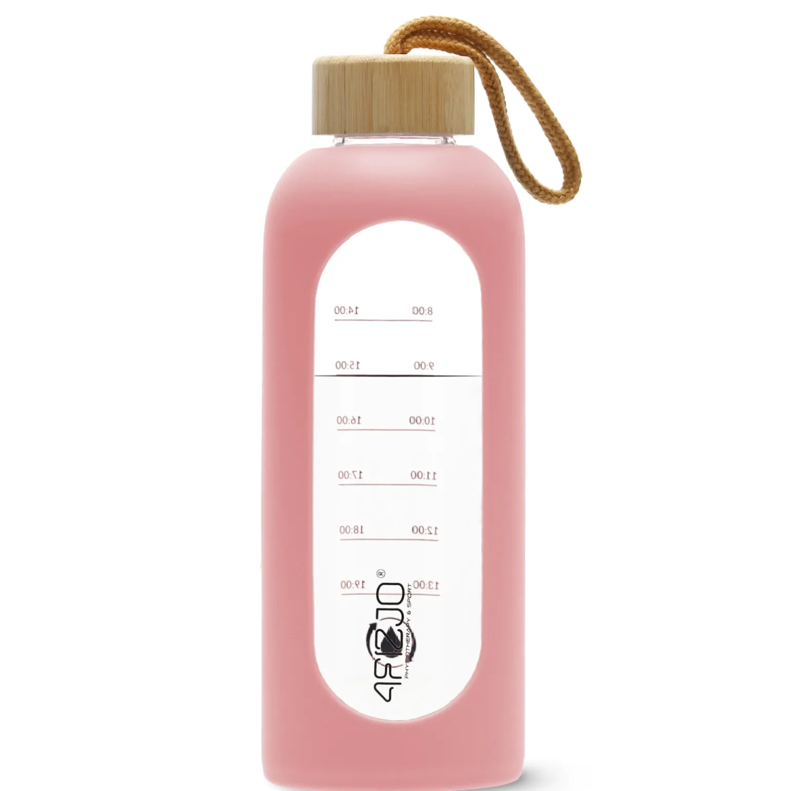 Butelka szklana na wodę 750 ml różowa