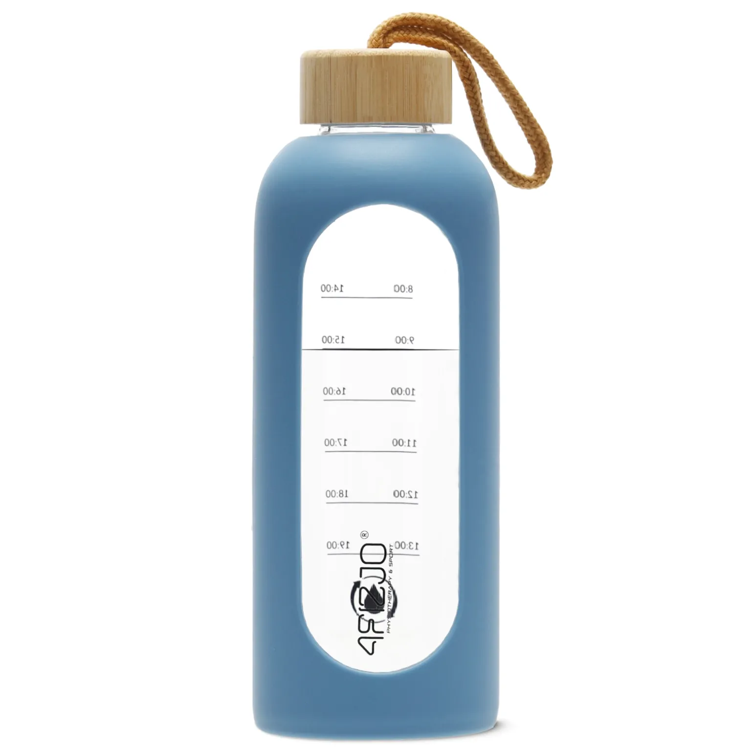 Butelka szklana na wodę 750 ml niebieska