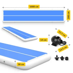 Ścieżka akrobatyczna AIR MAT PRO 10 x 2 x 0,3 m z pompką