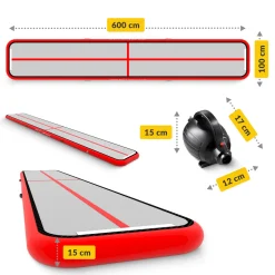 Ścieżka akrobatyczna AIR MAT 6 x 1 x 0,15 m z pompką