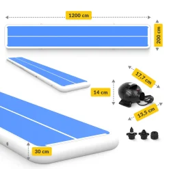 Ścieżka akrobatyczna AIR MAT PRO 12 x 2 x 0,3 m z pompką