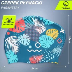 Czepek na basen damski TSUNAMI LEAFS