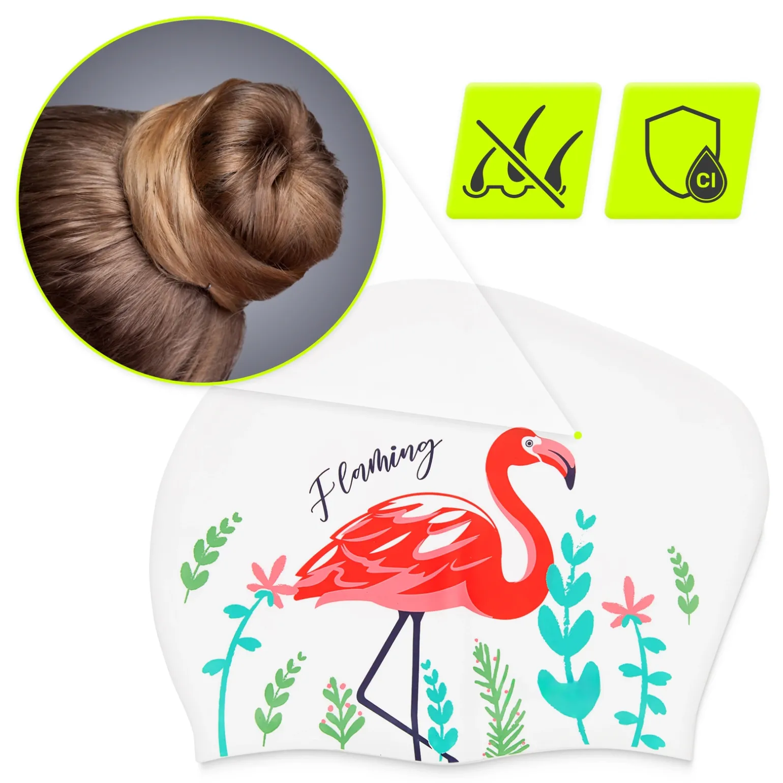 Czepek na basen damski TSUNAMI FLAMINGO