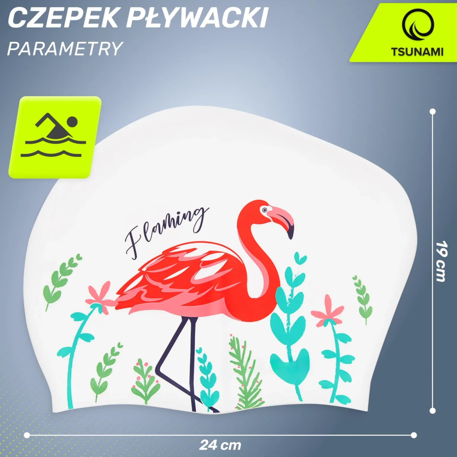 Czepek na basen damski TSUNAMI FLAMINGO