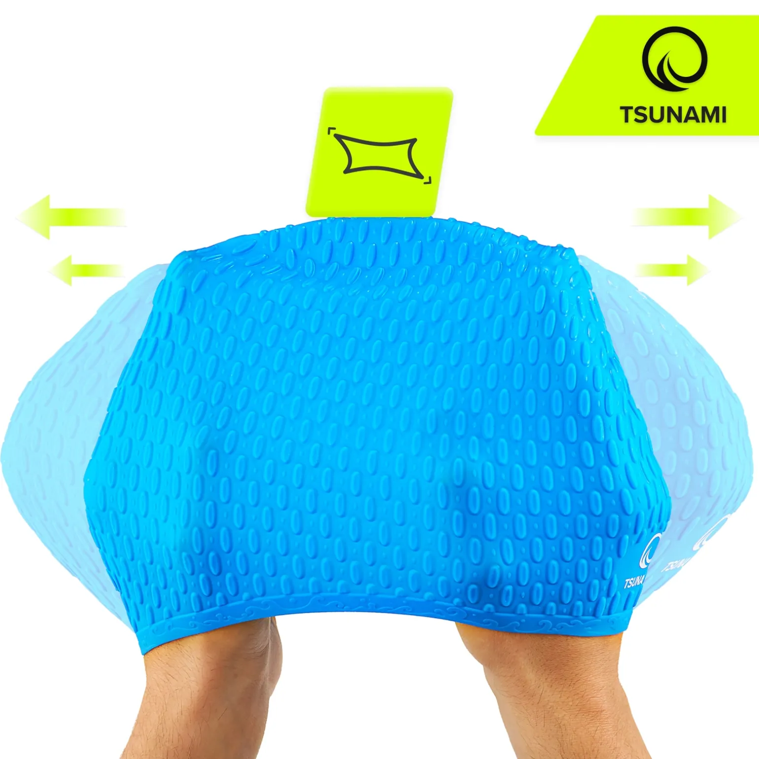Czepek na basen damski TSUNAMI TEXTURE niebieski