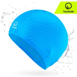 Czepek na basen damski TSUNAMI TEXTURE niebieski