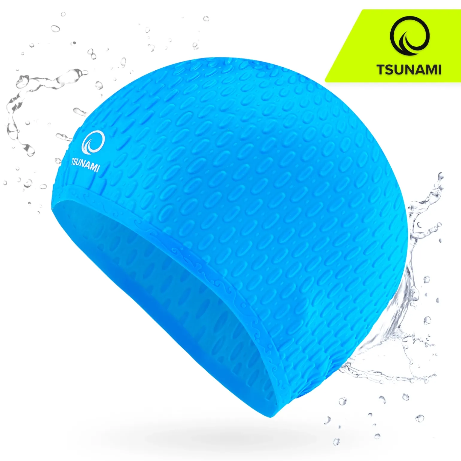 Czepek na basen damski TSUNAMI TEXTURE niebieski