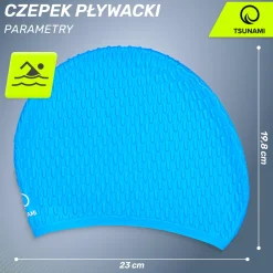 Czepek na basen damski TSUNAMI TEXTURE niebieski