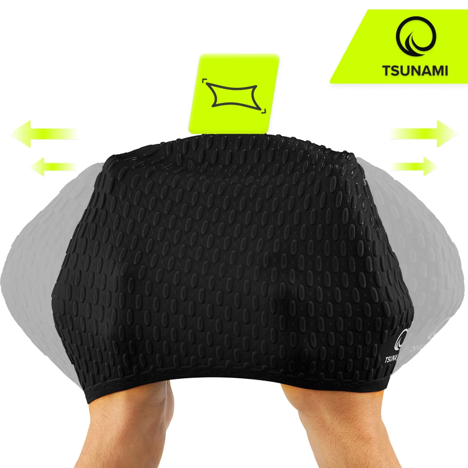 Czepek na basen damski TSUNAMI TEXTURE czarny