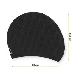 Czepek na basen damski TSUNAMI TEXTURE czarny