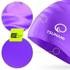 Czepek na basen unisex TSUNAMI fioletowy