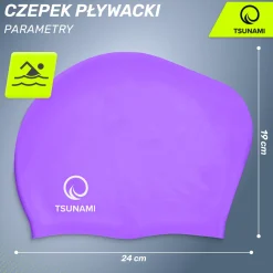 Czepek na basen unisex TSUNAMI fioletowy