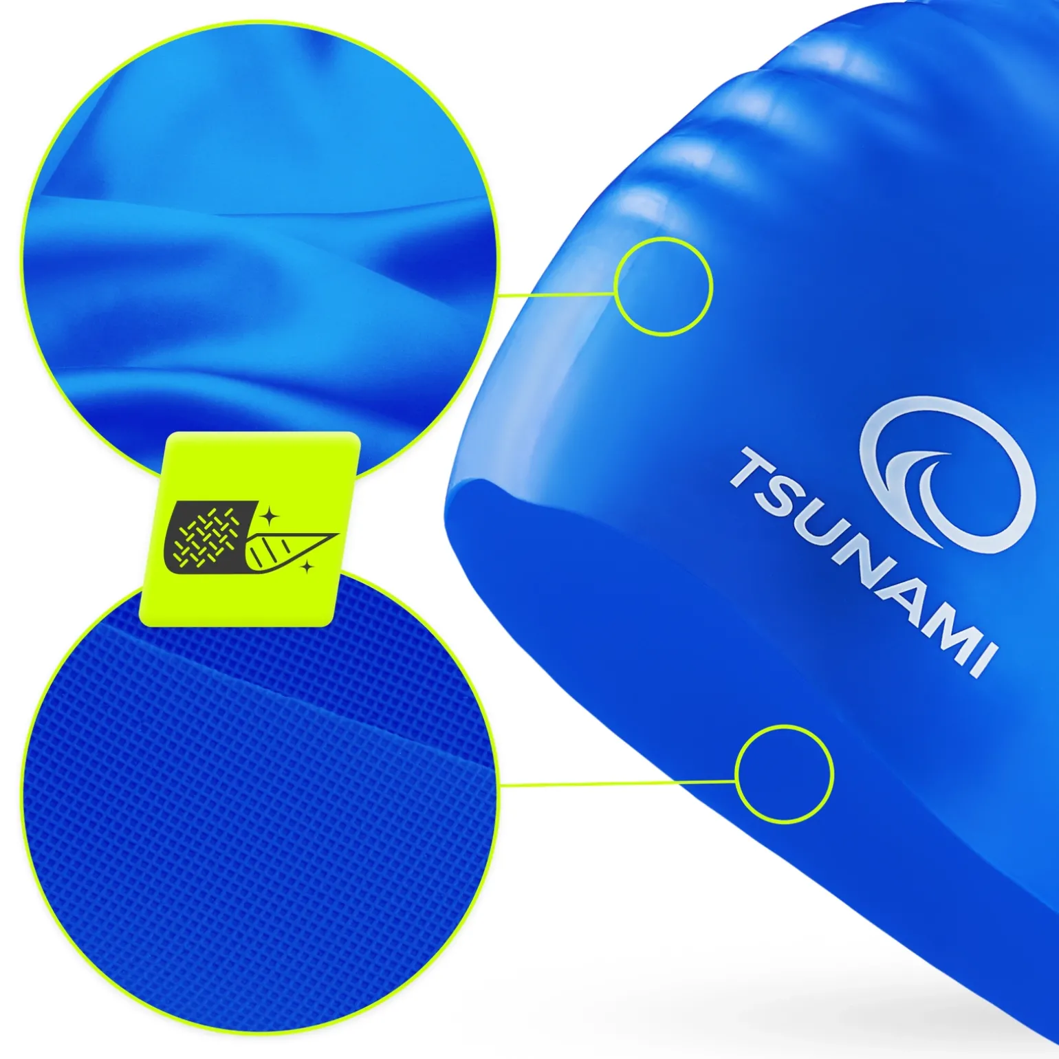 Czepek na basen unisex TSUNAMI PRO niebieski