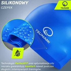 Czepek na basen unisex TSUNAMI PRO niebieski