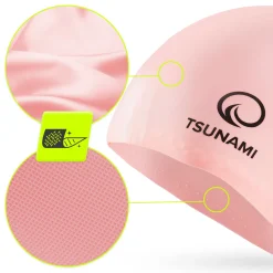 Czepek na basen unisex TSUNAMI różowy