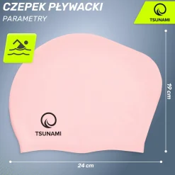 Czepek na basen unisex TSUNAMI różowy