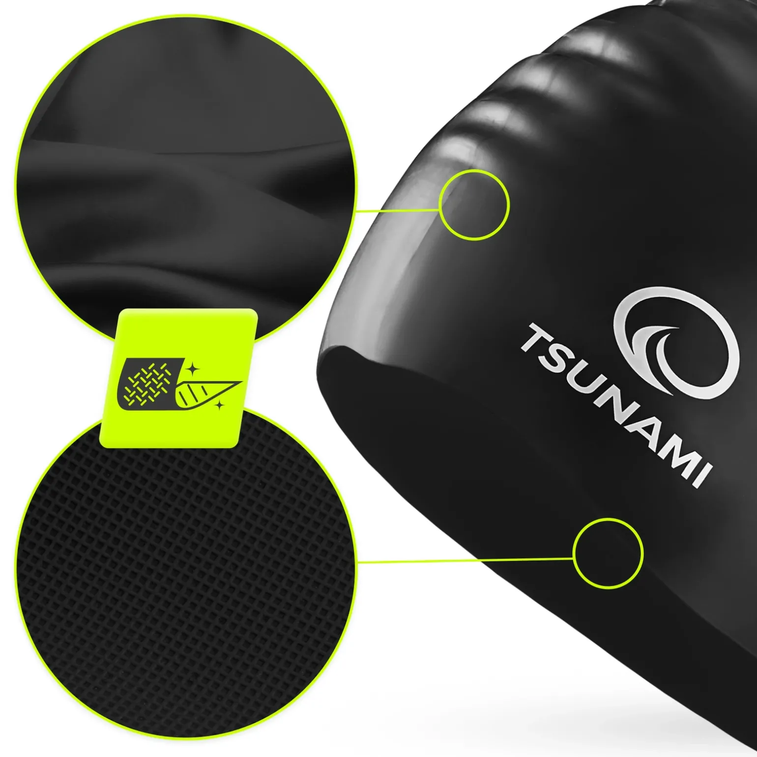 Czepek na basen unisex TSUNAMI PRO czarny