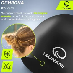Czepek na basen unisex TSUNAMI PRO czarny