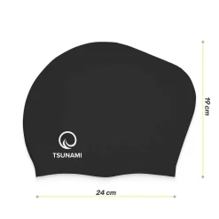 Czepek na basen unisex TSUNAMI czarny