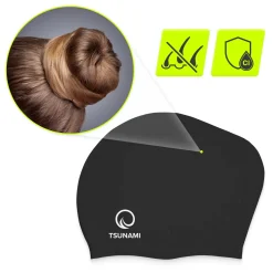 Czepek na basen unisex TSUNAMI czarny