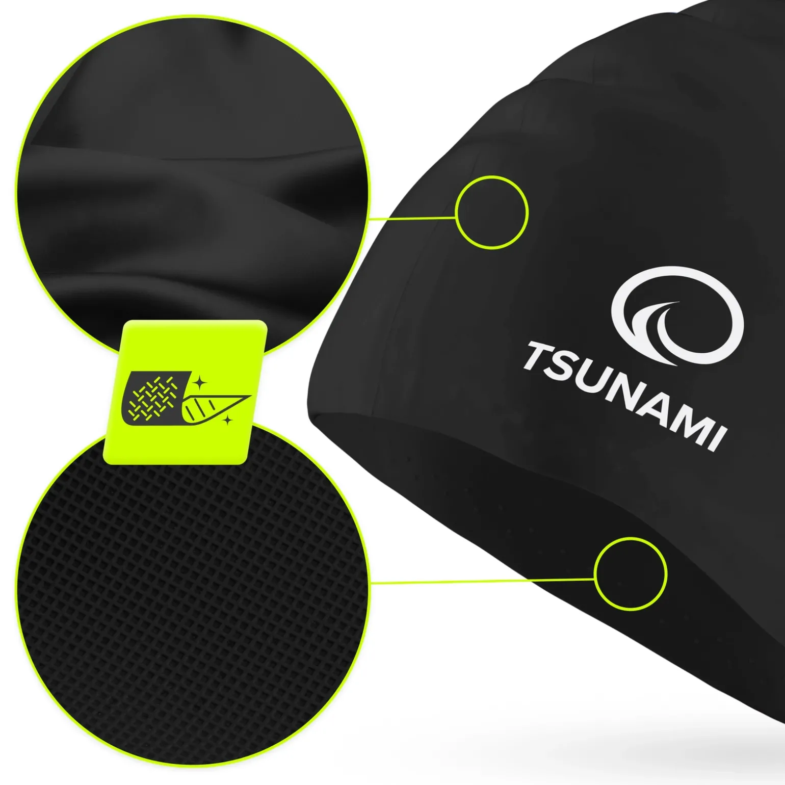 Czepek na basen unisex TSUNAMI czarny