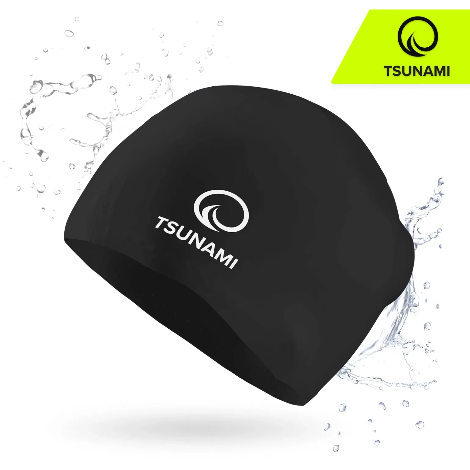 Czepek na basen unisex TSUNAMI czarny