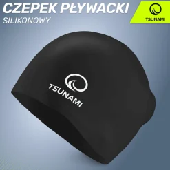 Czepek na basen unisex TSUNAMI czarny