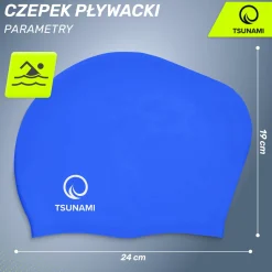 Czepek na basen unisex TSUNAMI granatowy