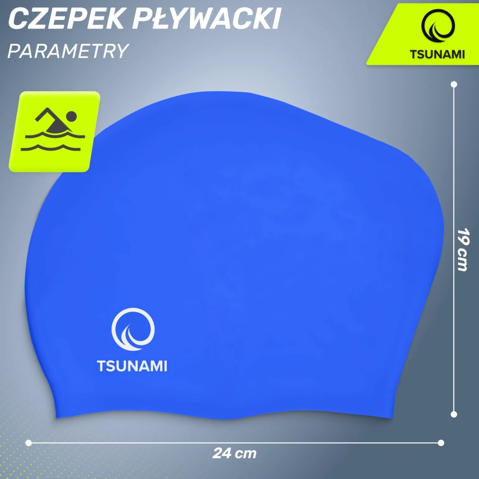 Czepek na basen unisex TSUNAMI granatowy