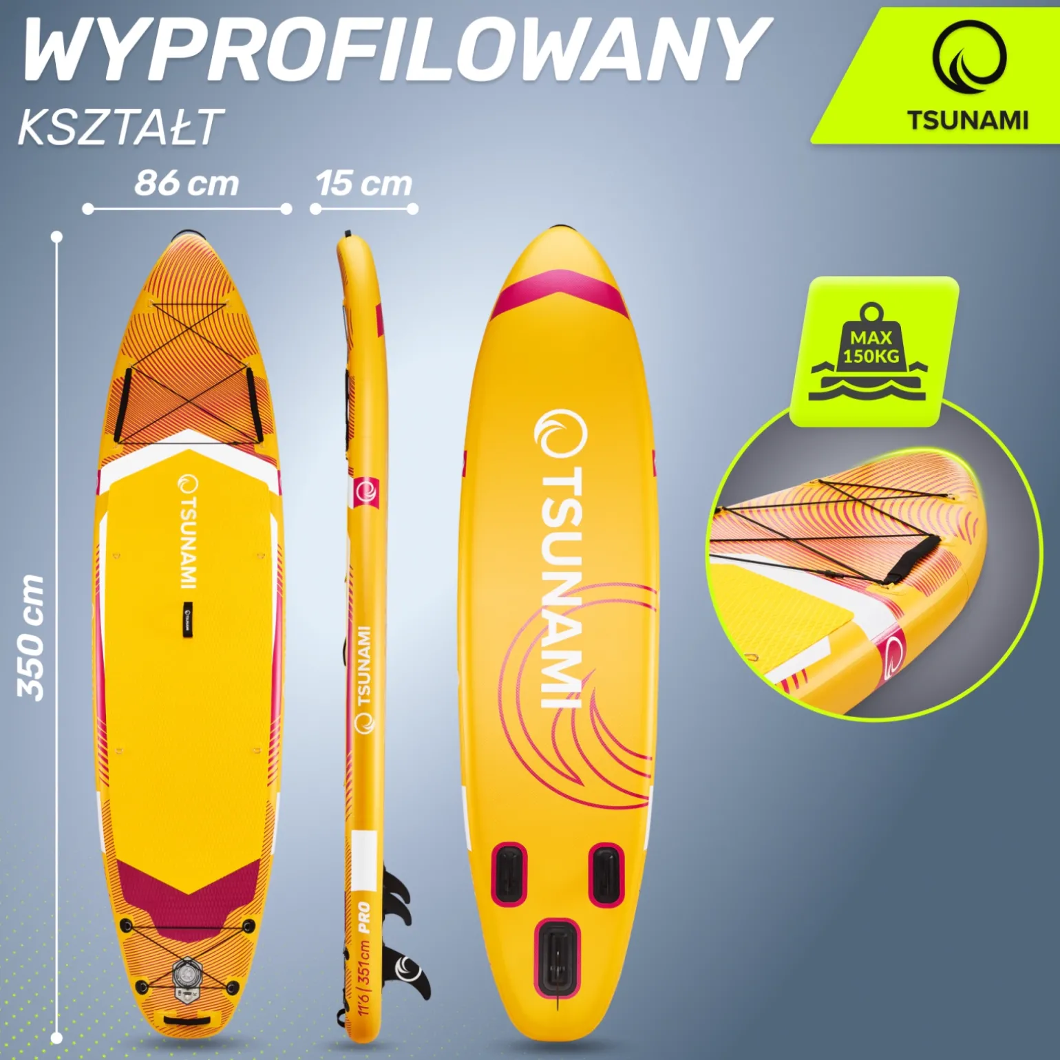 Deska SUP PRO TSUNAMI paddle board 350 cm T11