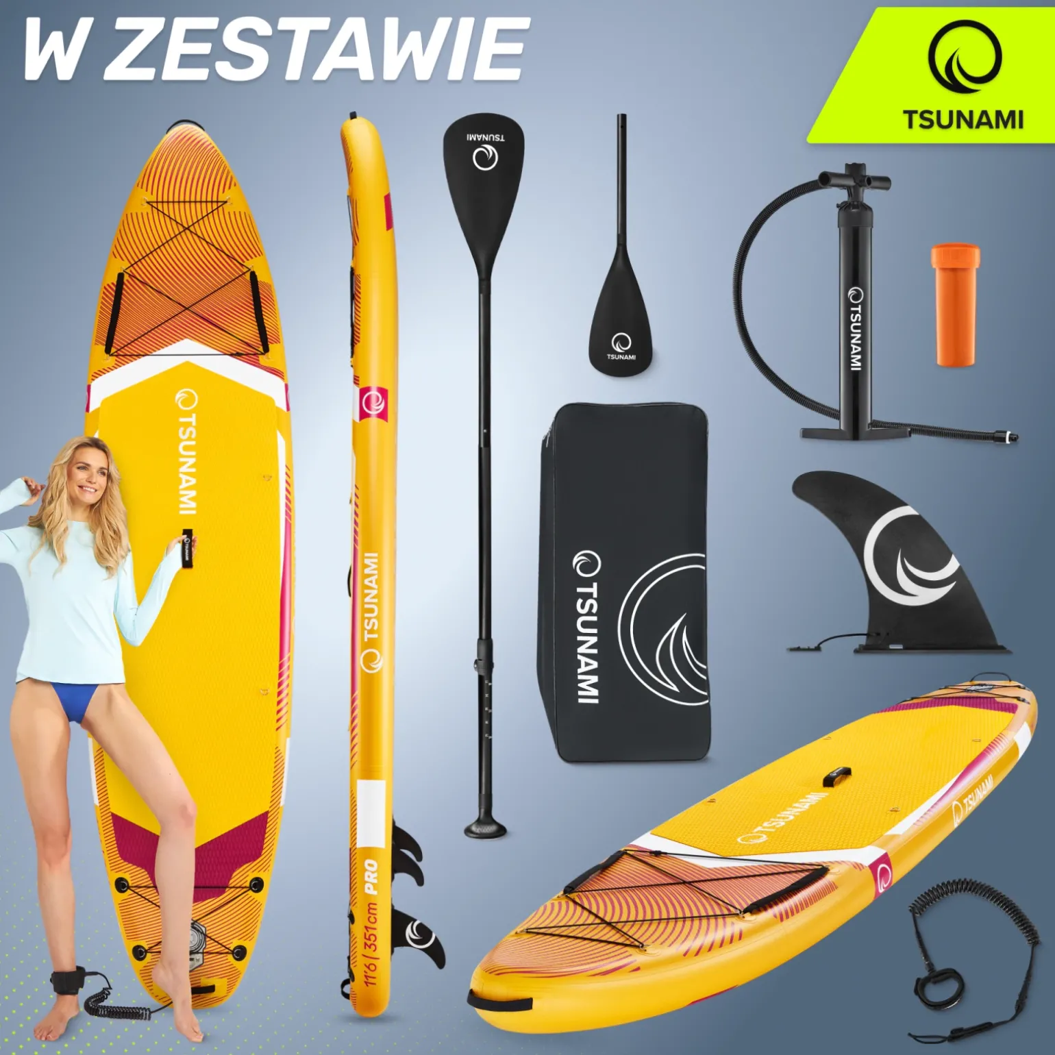 Deska SUP PRO TSUNAMI paddle board 350 cm T11