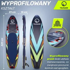 Deska SUP TSUNAMI paddle board 320 cm T08