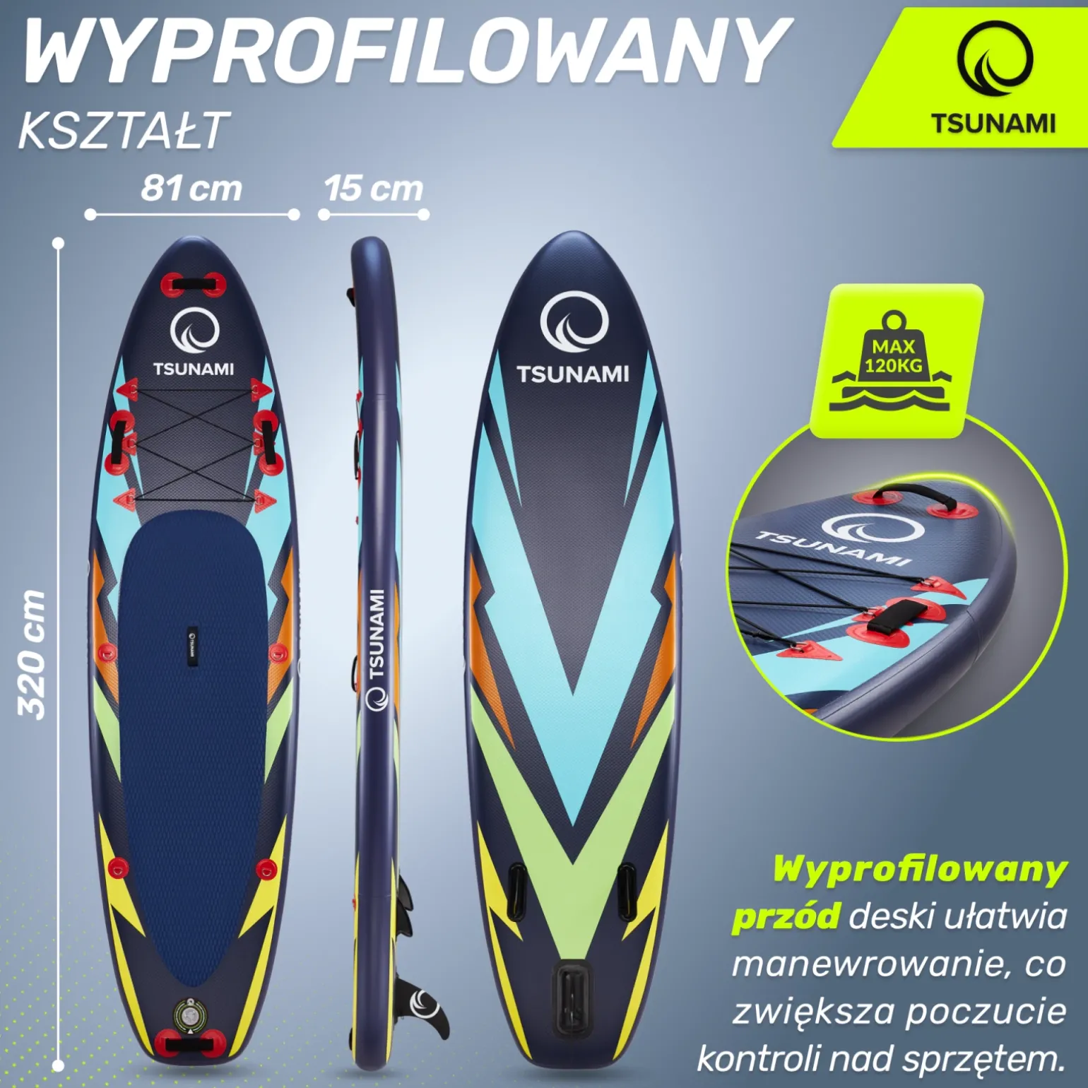 Deska SUP TSUNAMI paddle board 320 cm T08