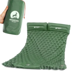 Dmuchany materac turystyczny dwuosobowy samopompujący Mountain Goat khaki