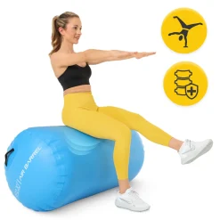 Dmuchany wałek gimnastyczny AIR BARREL 60 cm niebieski