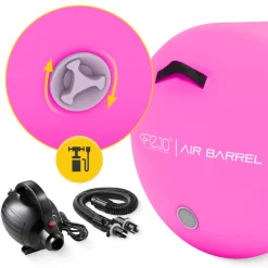 Dmuchany wałek gimnastyczny AIR BARREL 75 cm różowy