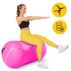 Dmuchany wałek gimnastyczny AIR BARREL 75 cm różowy